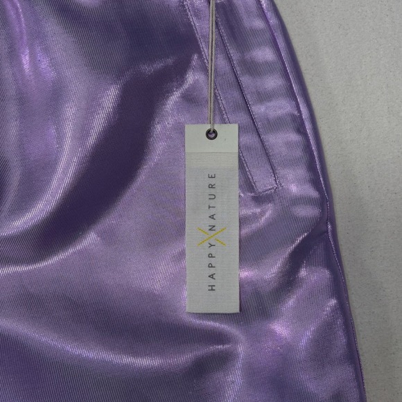 Happy X Nature Kate Hudson Lilac Shiny Metallic High Waisted Pants Size 14 NWT - Picture 11 of 16